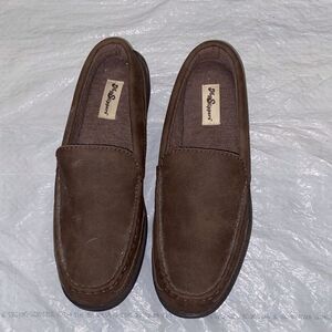 Hush Puppies My Slippers Leather Dark Brown Men's Loafers Size 10 US